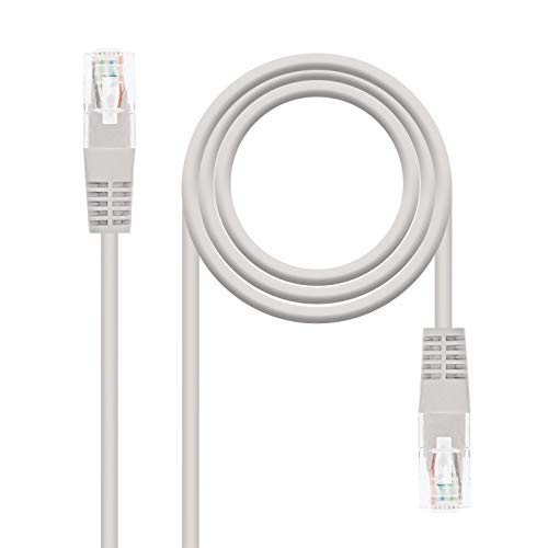 NanoCable 10.20.1310 - Cable de red latiguillo RJ45 LSZH Cat.6 UTP, AWG24, 100% cobre, Libre de alogenos, Gris, 10 m