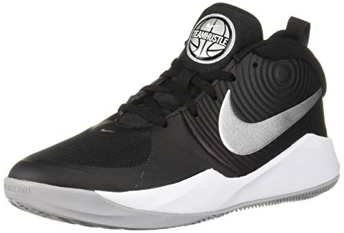 Nike Team Hustle D 9 (GS), Zapatos de Baloncesto Unisex Niños, Multicolor (Black/Metallic Silver/Wolf Grey/White 001), 39 EU