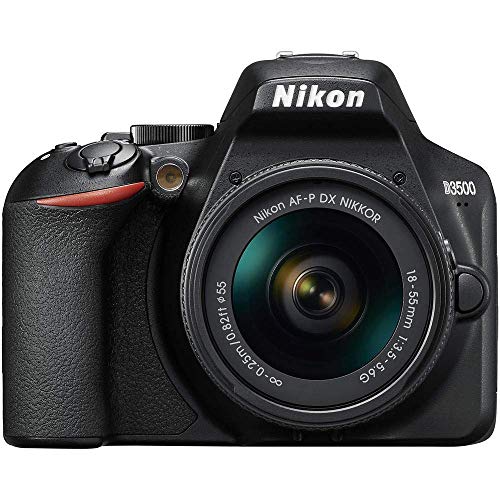 Nikon D3500 - Cámara Réflex, Kit con Objetivo 18/55, 24.2 MP, DX, CMOS, montura F, ISO 100-25600, USB, LCD TFT de 3.2", botón AE-L/AF-L, CPU, Modo Automático, color negro