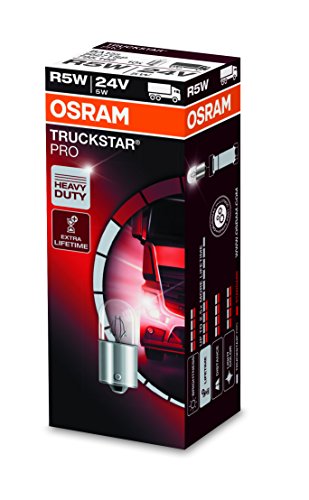 Osram 5627 - Truckstar PRO, 10x Caja de luces incandescentes para Coche LTS TSP, R5W, 24V, 5W, BA15s