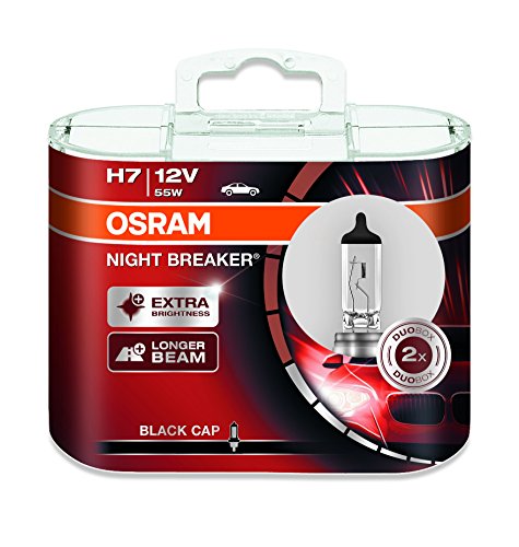 Osram - 64210NB-HCB Night Breaker H7, bombilla halógena para faros delanteros, 12 V, caja duo (2 bombillas)