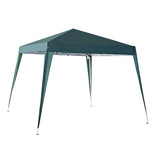 Outsunny Carpa Cenador Plegable para Exterior para Jardín Camping Fiesta Tienda Eventos – Color Verde Oscuro – Acero y Oxford - 3 x 3m