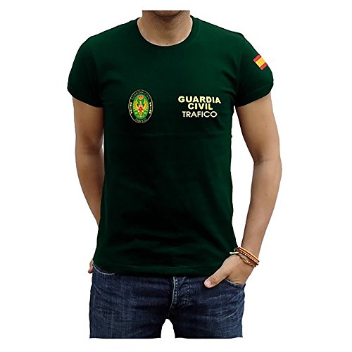 Piel Cabrera Camiseta Guardia Civil Trafico (XXL, Verde)