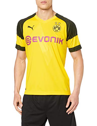 PUMA BVB Home Shirt Replica Evonik with Opel Logo Jersey, Hombre, Cyber Yellow, M