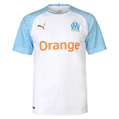 PUMA Olympique de Marseille Home Camisetas de equipación, Hombre, Blanco/Azul, M