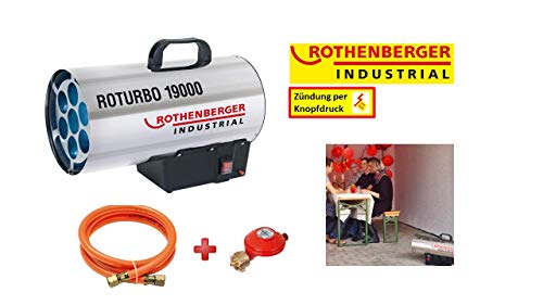 Rothenberger Industrial 1500000051 RoTurbo - Soplador con encendido piezoeléctrico, manguera y regulador, 18,2 kW