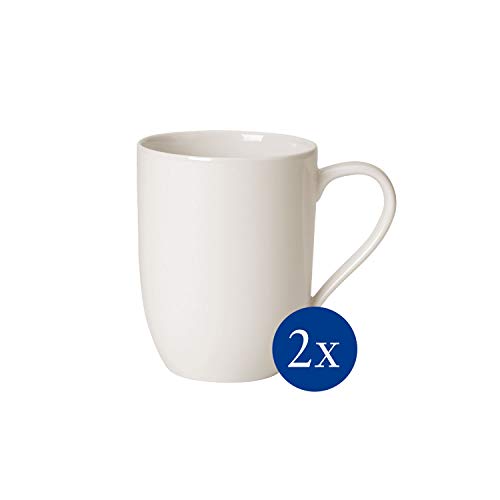 Villeroy & Boch For Me - Tazas de café, Juego de 2 piezas, 370 ml, porcelana premium, color blanco