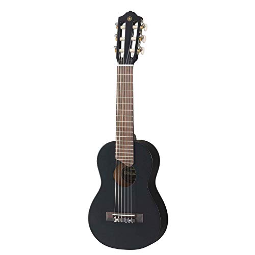 Yamaha GL1 Guitalele - Mini guitarra de madera con las dimensiones de un ukulele, escala de 17 pulgadas, 6 cuerdas de nylon, color Negro