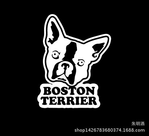Zyunran Pegatinas para Coches, Pegatinas de Terrier para Perros, Cachorros de Perro, Pegatinas para Coches, Boston Terrier - Azul