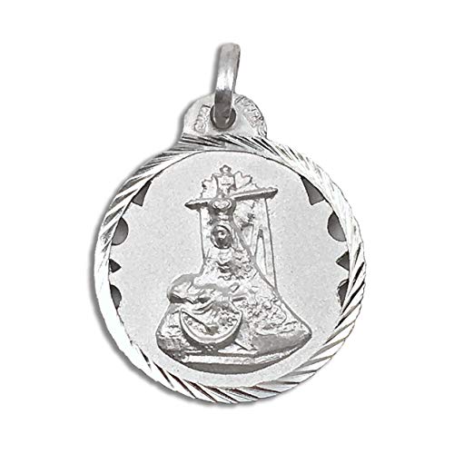 Casa de la Medalla - Medalla Religiosa Virgen de la Angustias 20 mm de Plata de Ley 925 milésimas