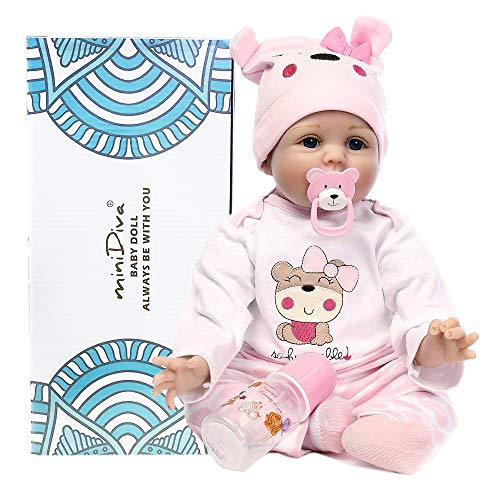 Muñecas de bebé de 56 cm, calidad realista, hechas a mano bebé, vinilo suave, como regalo o juguete, para niños mayores de 3 años, certificación EN71