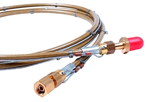 AES W.1067-HP-2000 - Manguera de gas de alta presión (hidrógeno y propano, 2 m, cable antisalpicaduras x 5/8LH x 3/8RH, 300 bar)