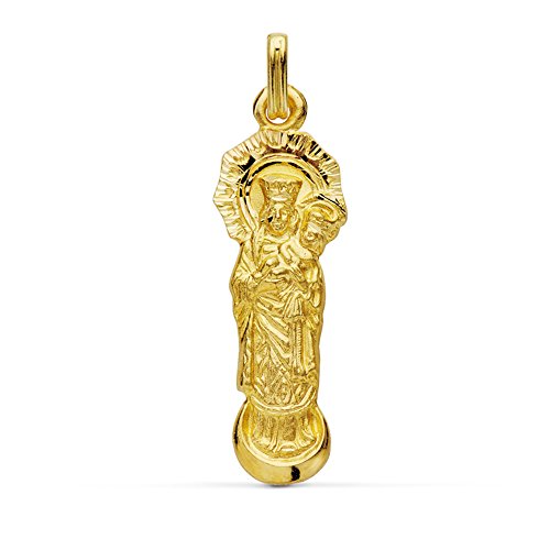 Alda Joyeros Medalla Silueta Virgen de la Almudena 30 mm en Oro de18 Ktes