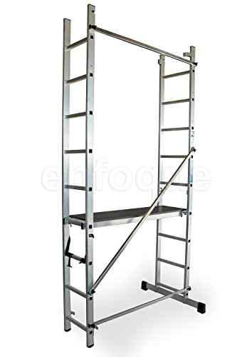 ALTIPESA Escalera - andamio Profesional de Aluminio 2x9 peldaños Multiusos