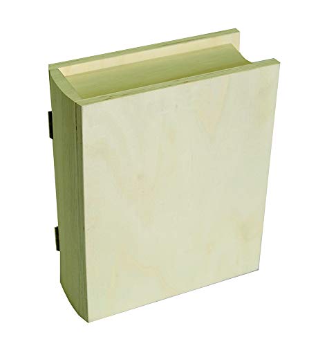 Artemio - Caja con Forma de Libro (17 x 21 x 7 cm, Madera), Color Beige