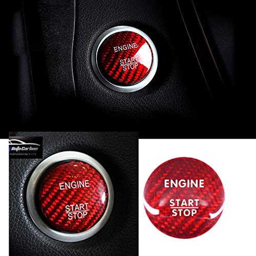 Botón rojo con aspecto de carbono para Mercedes Benz AMG A45 CLA45 GLA45 C63 C43 C63s E63 S63 GLC GLA GLK CLS SL CL SLK SLC
