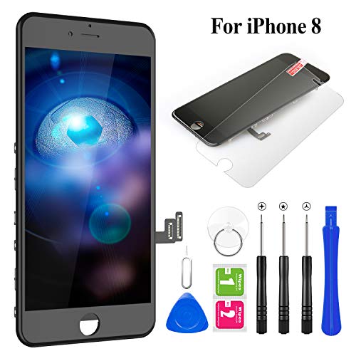 BuTure Pantalla Táctil LCD para iPhone 8 4.7" Negro, Pantalla para iPhone 8 con Herramientas de reparación y Protector de Pantalla