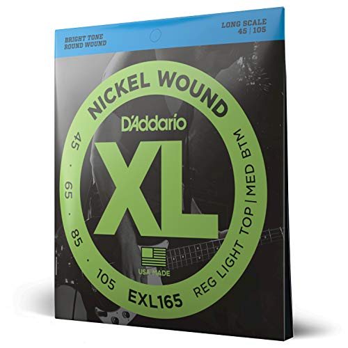 D'Addario EXL165 - Juego de cuerdas para bajo eléctrico de níquel.045 - .105