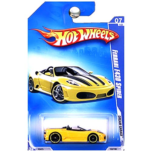 Hot Wheels 2009 Ferrari F430 Spider (yellow) Dream Garage 153/190, 1:64 Scale.