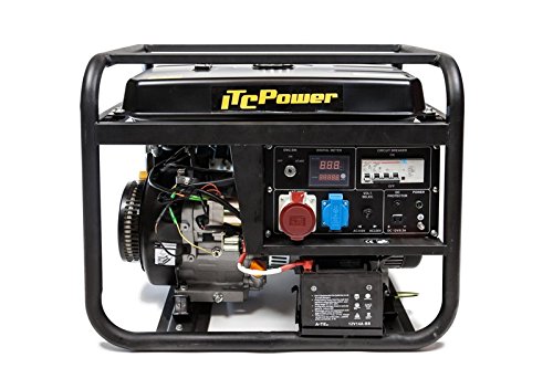 ITCPower IT-GG9000LE-3 Generador Gasolina Trifásico, 6600 W, 400 V, Negro, Grande
