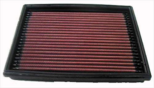 K&N 33-2813 Filtro de Aire Coche, Lavable y Reutilizable, Negro/Rojo