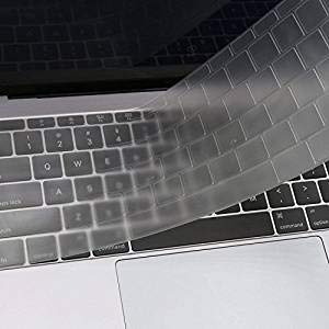 MOSISO Cubierta del Teclado Compatible con 2017 2016 MacBook Pro 13 sin Touch Bar A1708, Ultra Delgado Protectora (EU Layout sin Alfabeto Impreso), Compatible con MacBook 12, Claro
