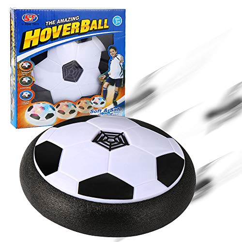Parsion Juguete Balón de Fútbol Flotante, Air Soccer Ball con Luces LED, Air Football con Parachoques de Espuma, Formación en Casa, Niños Deportes [Nuevo Modelo] (Black)
