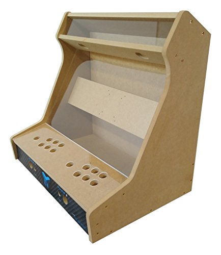 TALENTEC Kit bartop 24" en Madera DM + metacrilato acrílico para recreativa de sobremesa DIY. Orificios de 28 mm para joysticks y Botones.