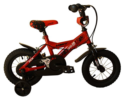 Umit J1250 Bicicleta Infantil, Niños, Rojo/Negro, 12"