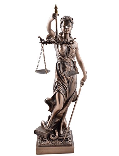 Unbekannt Estatuilla de la Justicia, Escultura Color Bronce de Dioses Romanos, 33 cm