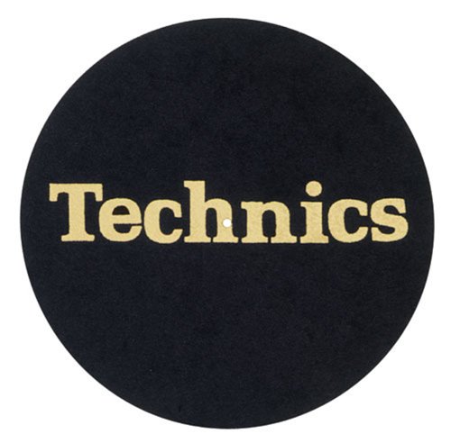 2 x Technics Slipmats negro con oro Logo