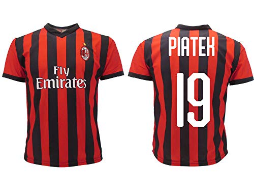 Camiseta Jersey Futbol Milan Piatek 19 Replica Oficial Autorizado 2018-2019 Niños (2,4,6,8,10,12 año) Adultos (Small, Medium, Large, Xlarge) (Xlarge)