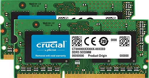Crucial CT2K8G3S160BM - Kit de Memoria para Mac de 16 GB (8 GB x 2, DDR3/DDR3L, 1600 MT/s, PC3-12800, SODIMM, 240-Pines)