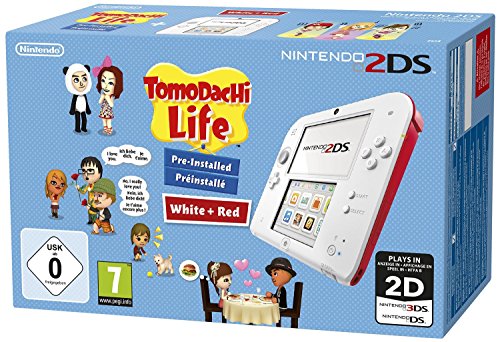 Nintendo 2DS + Tomodachi Life - videoconsolas portátiles (Nintendo 2DS, Rojo, Color blanco, LCD, D-pad, Hogar, Start, Tomodachi Life, SD)