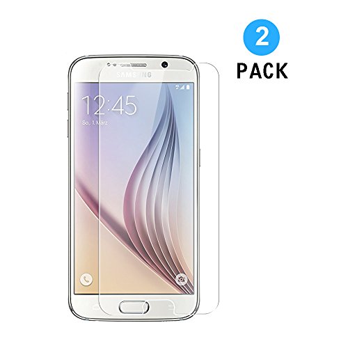 WEOFUN 2 Unidades Samsung Galaxy S6 Protector de Pantalla, Cristal Templado para Samsung Galaxy S6 Vidrio Templado Protector [0.33mm, 9H Dureza, Alta Transparencia]