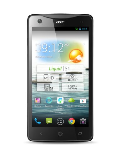 Acer Liquid S1 - Smartphone libre Android (pantalla 5.7", cámara 8 MP, 8 GB, Quad-Core 1.5 GHz, 1 GB RAM), negro y rojo [importado]