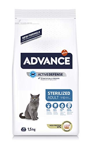Advance Sterilized-Pienso para Gatos Adultos Esterilizados con Pavo Y Cebada-1.5 Kg, 1500