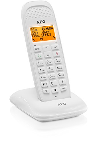 AEG Voxtel D81 - Teléfono inalámbrico DECT con Altavoz, Blanco