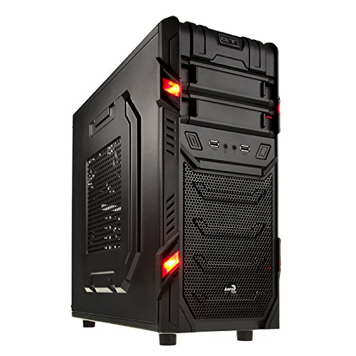 Aerocool GT Black Edition - Caja de Ordenador (Midi-Tower, PC, ATX, Micro-ATX, 20 cm, 44 cm, 43 cm) Negro, Rojo