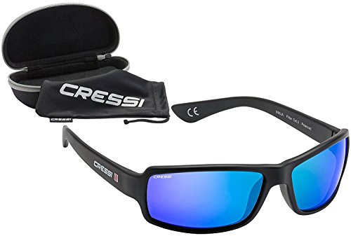 Cressi Ninja Gafas, Unisex Adulto, Negro/Lentes espejadas Azul, Ultra Flex Talla única