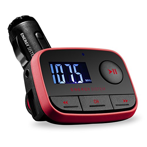 Energy Sistem Car F2 Racing Red - Reproductor MP3 para coche con transmisor FM (Fm-T, lector tarjetas MicroSD, USB-Host, Line-In) Rojo