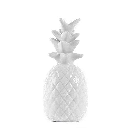 Homevibes Piña Decorativa De Ceramica Blanca. Figura Decorativa Moderna Centro de Mesa de 15 cm Alto