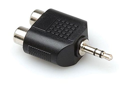 Hosa GRM193 - Adaptador RCA mini jack TSR (3.5 mm, adaptador, estéreo, dual, macho/hembra), color negro
