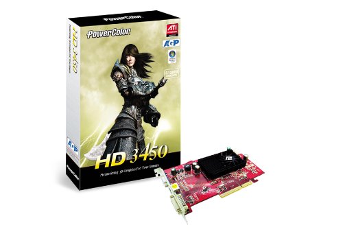 PowerColor Radeon HD3450 - Tarjeta gráfica (512 MB DDR2, AMD, 64 bit, 600 MHz)