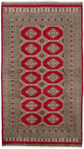 CarpetFine: Alfombra Pakistan Bukara 2ply 137x243 cm Marrón,Rojo - Anudada a Mano - Ornamental