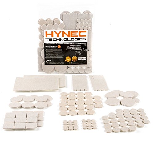 Hynec Almohadillas de Fieltro Adhesivo Premium para Muebles Set GRANDE de 8 Tamaños Protector de Patas para Sillas, Mesas, Suelo