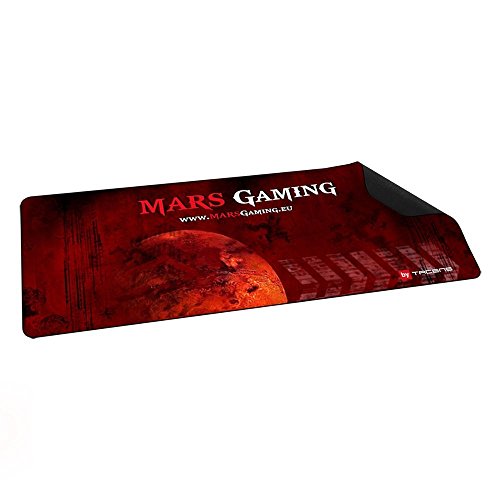 Mars Gaming MMP2, Alfombrilla XL 88x33cm, Doble Capa, Caucho Natural, Rojo/Negro