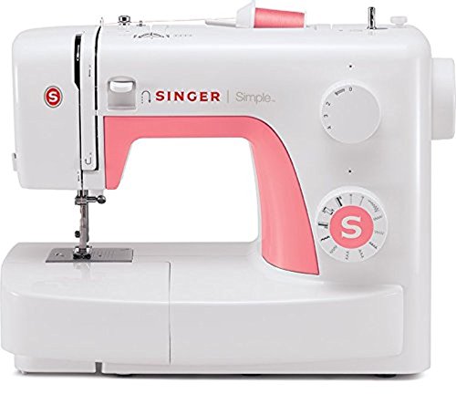 Singer Simple 3210 - Máquina de coser mecánica, 10 puntadas, 120 V, color blanco y rosa