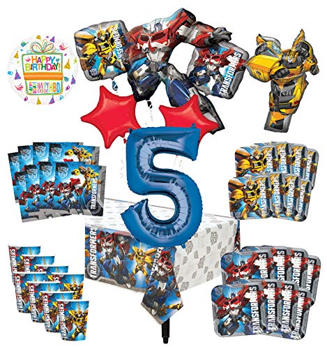 Transformers - Kit de decoración para Invitados y Ramo de Globos para Fiesta de 5º cumpleaños