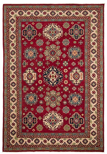 WITEK - Alfombra oriental de origen Pakistán, Kazak hecha a mano, lana 100%, 197 cm x 288 cm